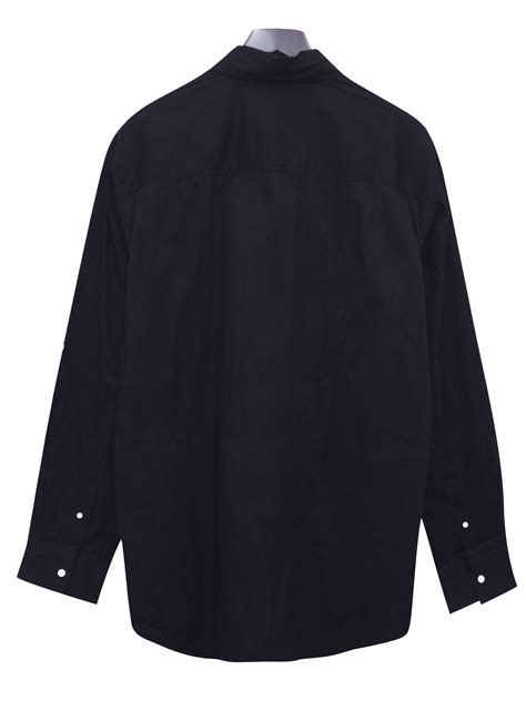 Bee Shirt Black Cotton Poplin 